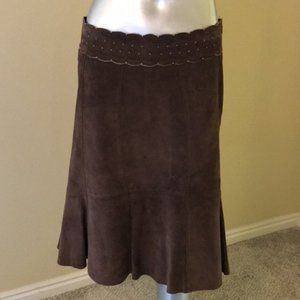 CAbi Suede Leather Skirt Size 8